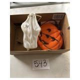 Halloween pumpkin and ghost