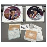 Two Elvis Presley collector plates with COA