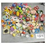 Collection of vintage baby rattlers and