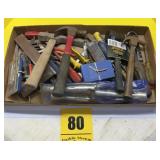 Flat of tools, hammers, and miscellaneous