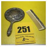 Mirror and comb part of dresser set