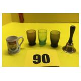 Brass Bell three vintage edge, glass wine/liquor