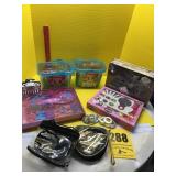 Diva body scrubber, hairbrush items, goody kids,