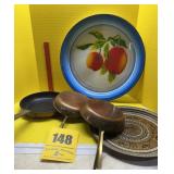 Grass copper pans, decorative platter