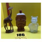 Vintage clear, glass, candy jar, shaped as teddy