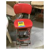 Vintage retro kitchen, stepstool chair