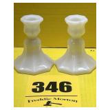 Milk glass candle holders