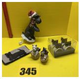 Schnauzer/Scotty dog items, salt and pepper