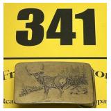 Big buck deer brass belt buckle