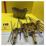 Shish kebabs and brass bucket