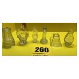 6 candy containers glass