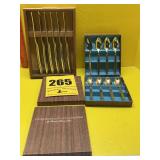 Knives and Oneida stainless spoons