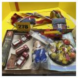 Tootsie toys, bunny, dart game and miscellaneous