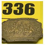 Wells Fargo brass belt buckle marked Tiffany on