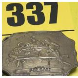 Wells Fargo Folsom brass belt buckle mark Tiffany