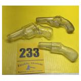 Vintage glass candy containers total of 3