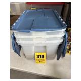 3 plastic folding totes