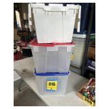 3 storage totes