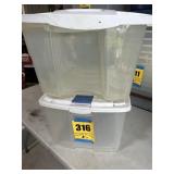 2 Rubbermaid totes with lids