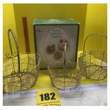 Nested gold wire baskets with the box