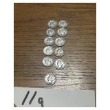 11 mercury silver dimes