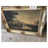 Victorian framed picture paint on board