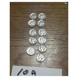 11 mercury, silver dimes
