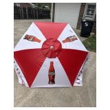 Coca-Cola umbrella stand for sodas and hotdog