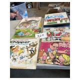 Child vinyl record, albums, Santa chipper, and