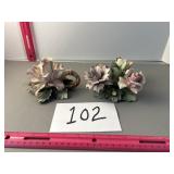 Two pieces of Capodimonte  have chips