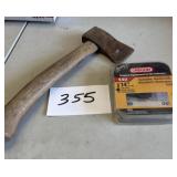 Hatchet and 14 inch chainsaw blade hatchet has