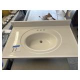 37 inch vanity, top cultured marble very small