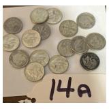 16 Roosevelt, silver dimes