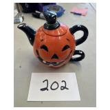Three piece pumpkin tea pot