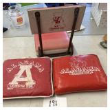 Alabama stadium seat and two Alabama cushions
