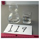 Jack Daniels double bubble and shot glass