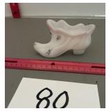 Fenton hand painted rose slipper