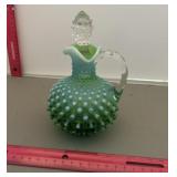 Fenton Green hobnail cruet 1940s