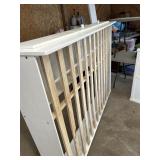 Full size bed with three drawers, missing part of