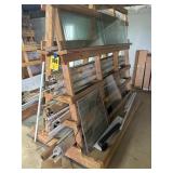 A frame glass rack, including 40+ sheets, 3ï¿½ x 7ï¿½