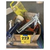 Caulking, gun tools, umbrellas