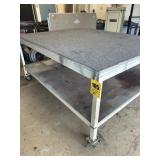 70 x 80 roll round table on heavy duty casters