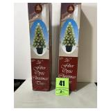 2) 36 inch fiber optic Christmas tree