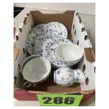 Cups, saucers, dessert, dishes, signed Denmark