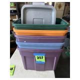 5 totes with lids