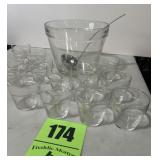 Planter punch bowl set with 15 cups