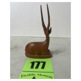 African artifact wooden antelope