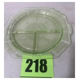 Green depression dinner plate