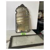 Antique mirror and glass top server piece