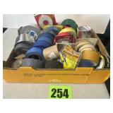 Box full of all types of tape